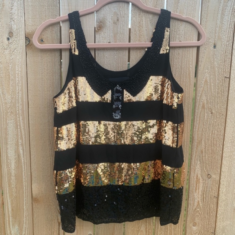 COREY LYNN CALTER | Anthropology Black Sequin Blouse